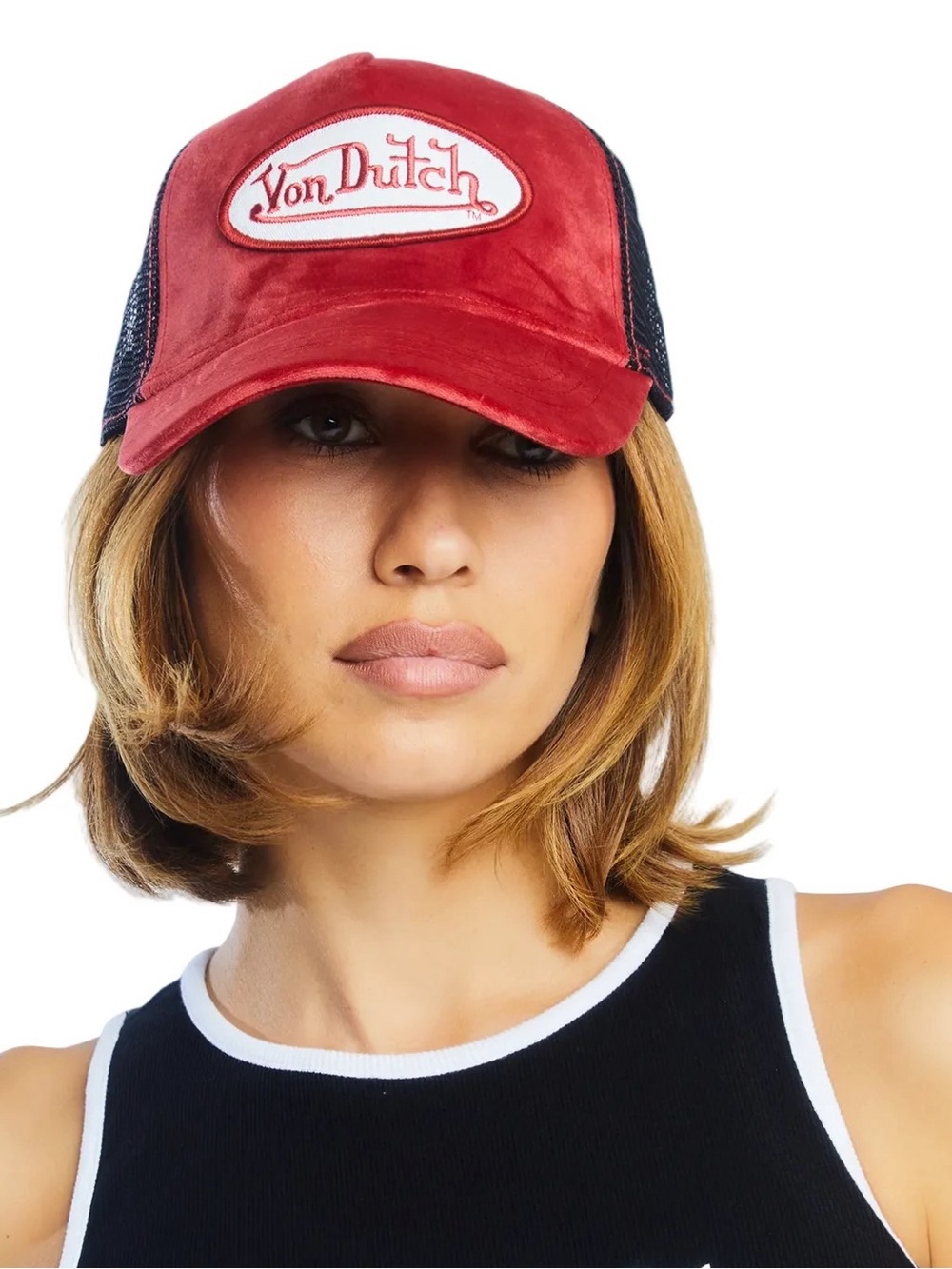 Von Dutch Astro Dust Red Velvet Trucker Hat NWT